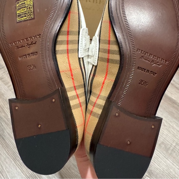 Burberry Moorley Logo Archive Check Loafers Off White - Picture 11 of 15